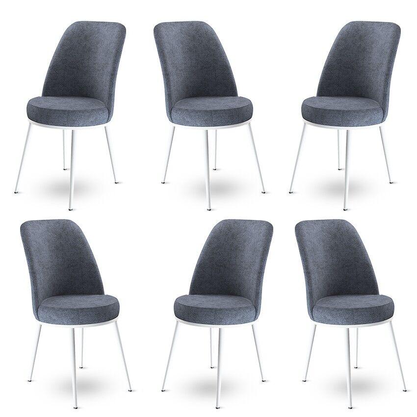 Hanah Home set stolica Dexa, 45x89x42 cm, 6 dijelova, sivo-bijela