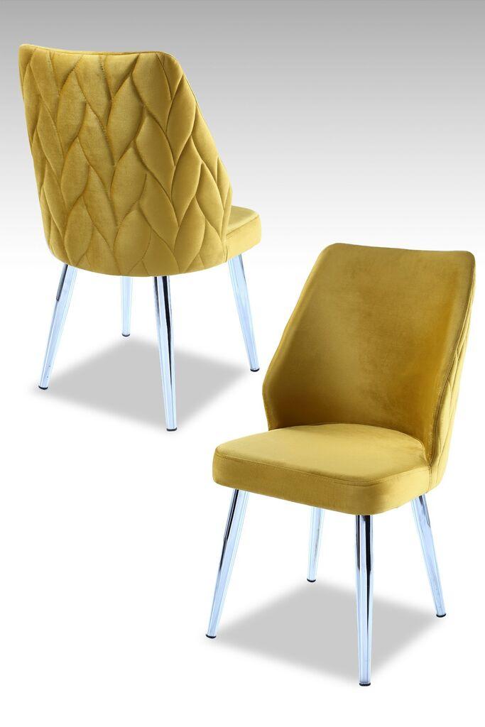 Hanah Home set puf fotelja, 48x90x43 cm, 2 dijela, žuta