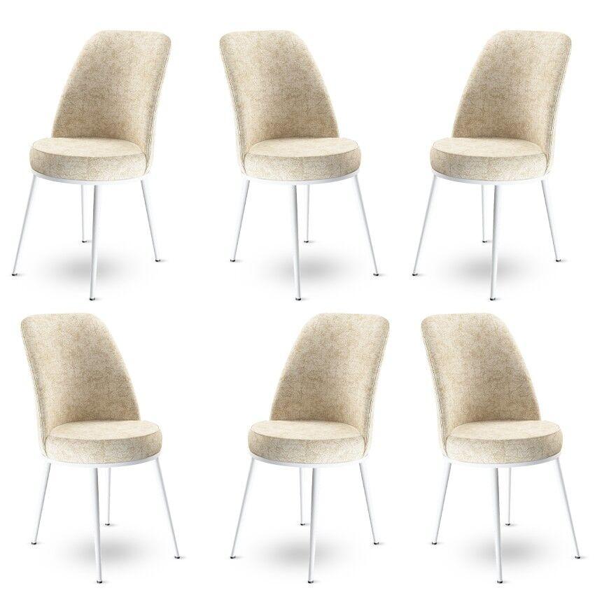 Hanah Home Dexa set stolica, 45x89x42 cm, 6 dijelova, krem-bijela