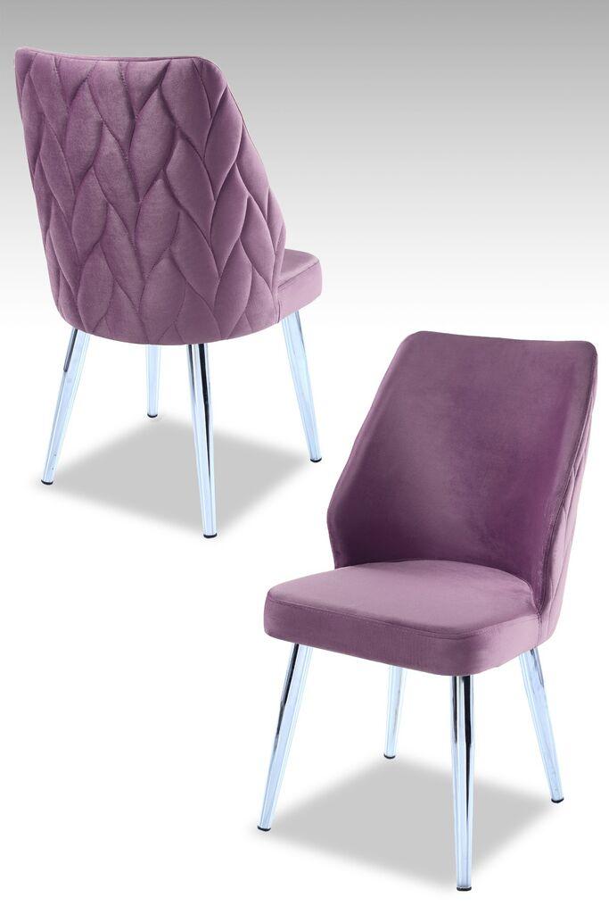 Hanah Home set puf fotelja, 48x90x43 cm, 2 dijela, ljubičasta