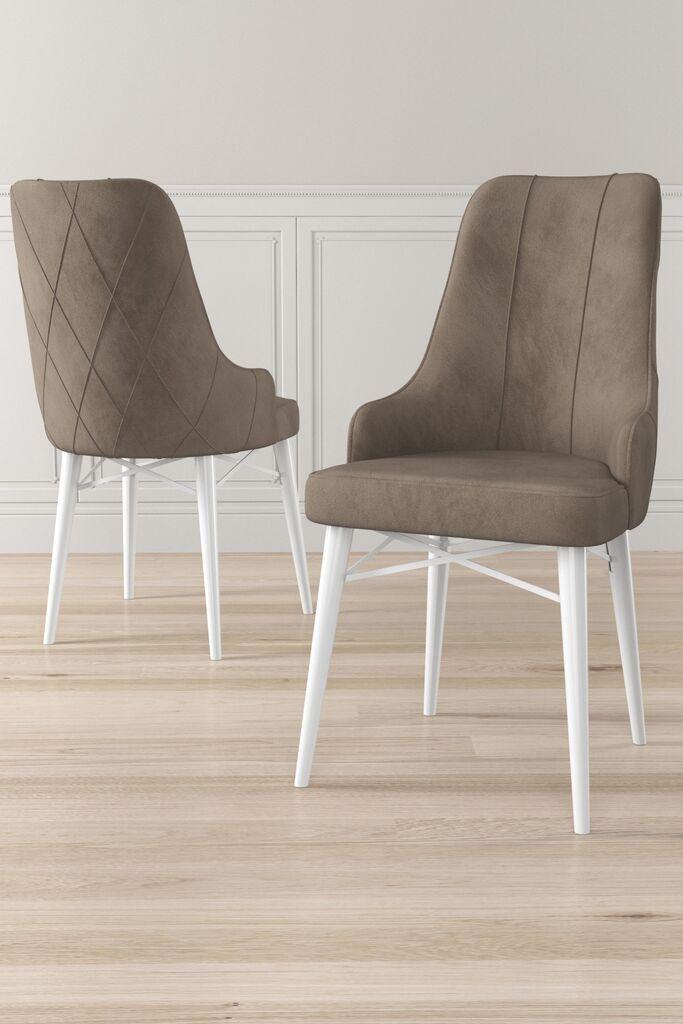 Hanah Home set stolica Neta, 46x95x42 cm, 4 dijela, Bijelo-smeđa