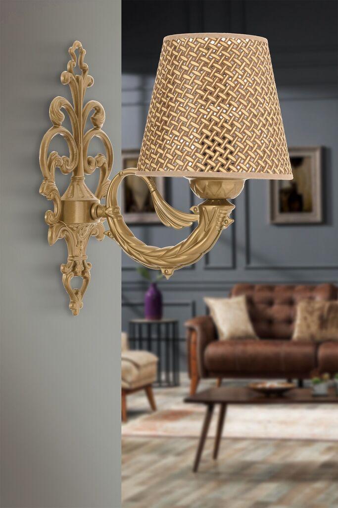 Opviq Zidna lampa Lily Hazeran, 15x10x13cm, IP20, Bež-zlatna boja