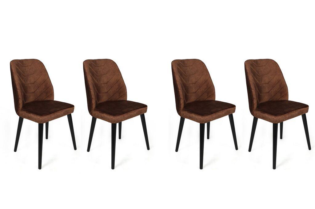 Hanah Home set stolica Dallas-526 V4, 75x62x102 cm, 4 dijela, Smeđa