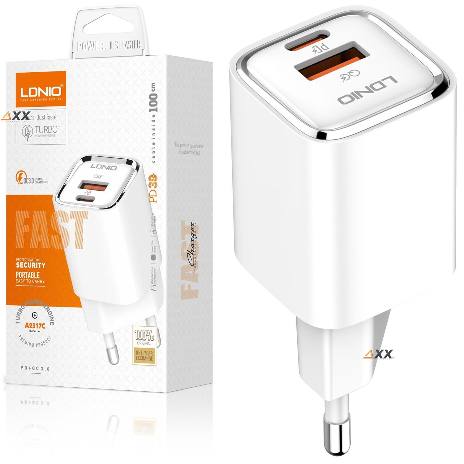 LDNIO A2317C kućni punjač 30W C type plus GRATIS LDNIO Stoni držač za Mobilni Telefon