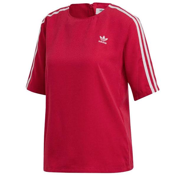 Adidas Ženska majica LFS 3 Stripes Tee, Crvena