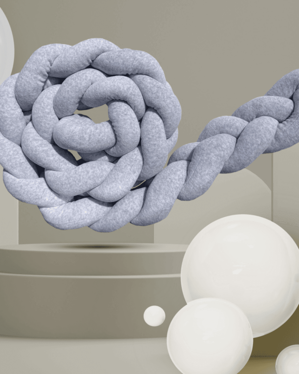 Baby Textil Pliš  Pletenica  - Ogradica 15X240 Cm, Siva