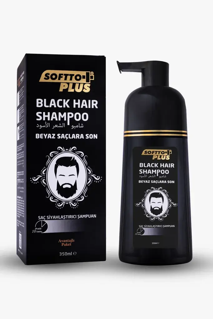 Softto Plus Color Šampon za bradu, 350 ml, Crni