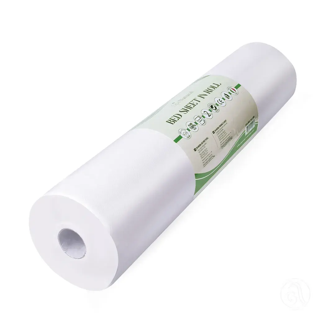 Spa Natural Jednokratni papirni prekrivač za krevet u rolni, Bijeli