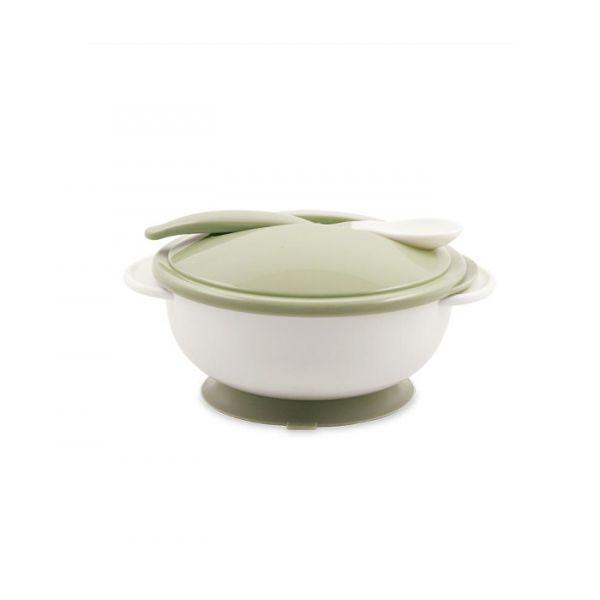 Set za hranjenje-činija sa kašikom, zeleni