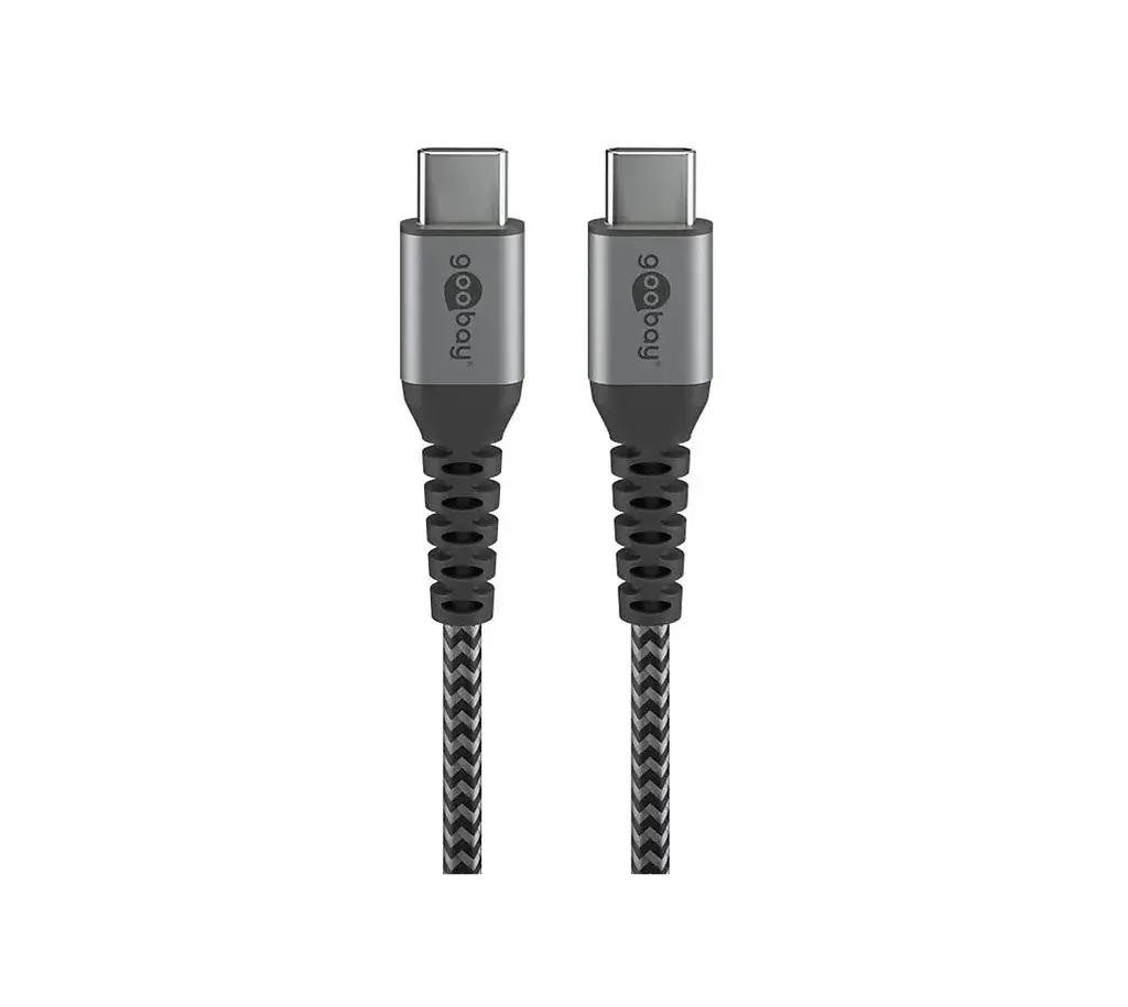 Goobay USB-C to USB-C kabal, platneni oplet,3A 1m