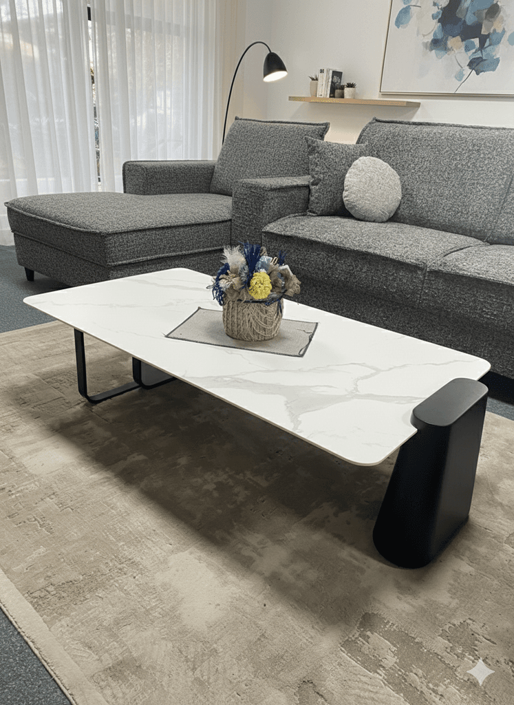 Klub sto 2325, 139X70X37cm, Bijelo-crni