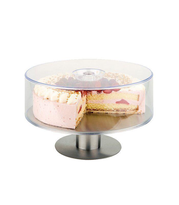 Hendi 523827 Stalak za tortu sa stopom i poklopcem, 300 x 90 mm, Srebrne boje