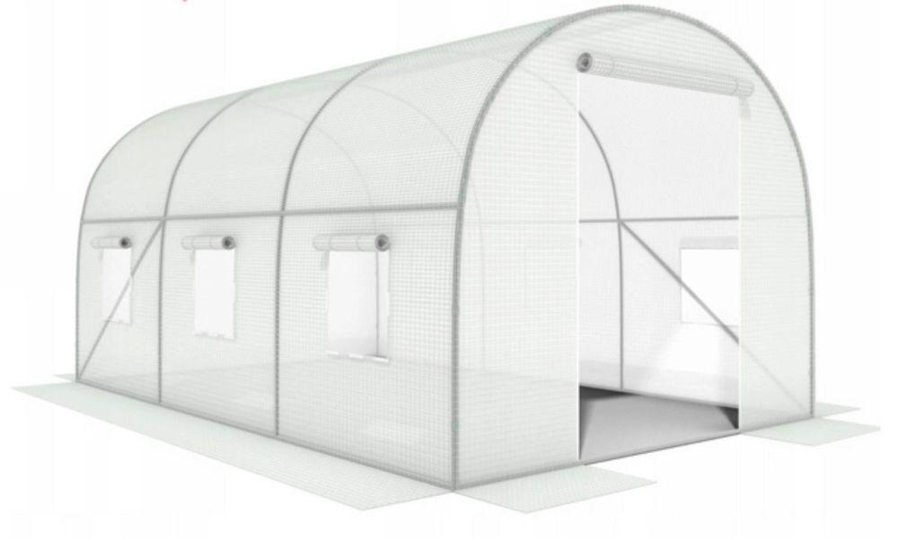 ModernHome Tunel za staklenik, 3x2x2m, Višesezonski, Metalni okvir, 2 ulaza, Bijela folija