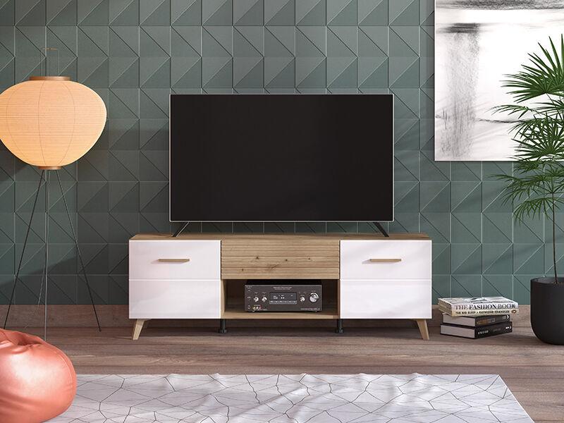 Tv polica Bretagna tv 150 ah blf ahf fsc, Bež-bijela