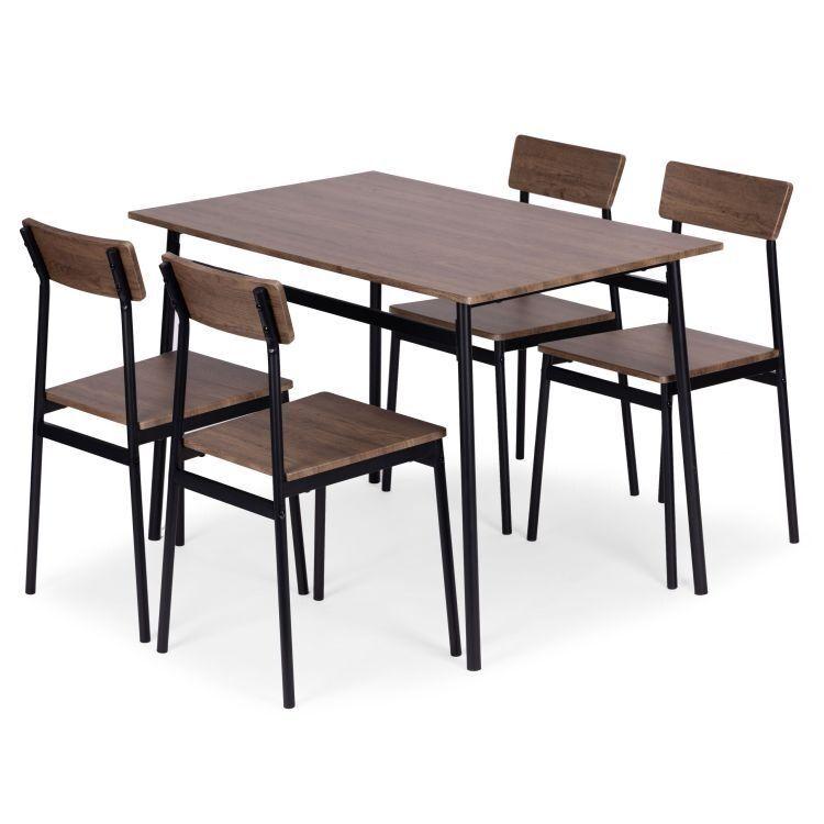 ModernHome Trpezarijski set Malmo sto i stolice, smeđe-crna