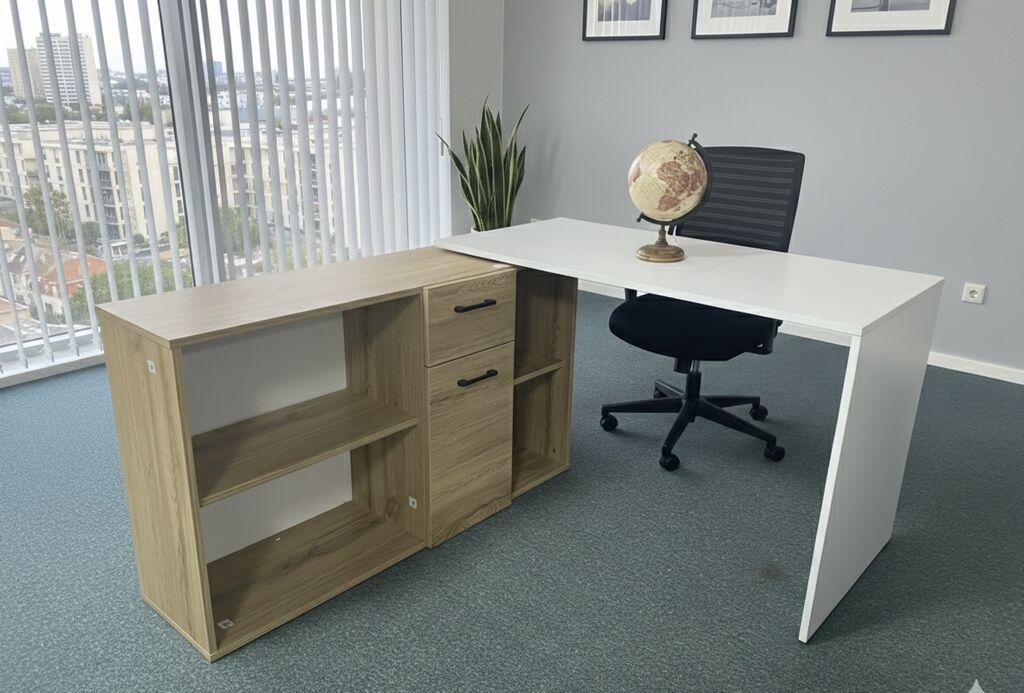 Radni sto Hml 00189, 120x60x75cm, Braon-bijeli