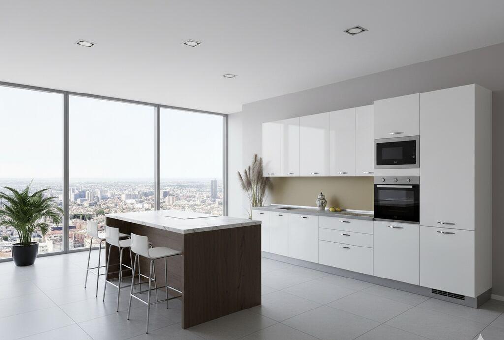 Blok kuhinja sa tehnikom Dalja, 360x240x60cm, Bijela