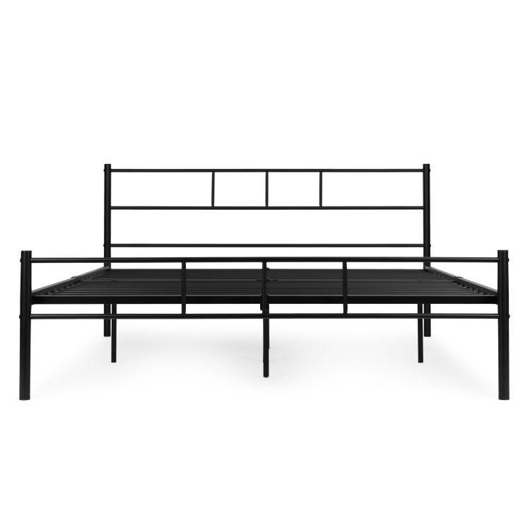ModernHome Krevet s metalnim okvirom i podom, 140x200cm, Crni