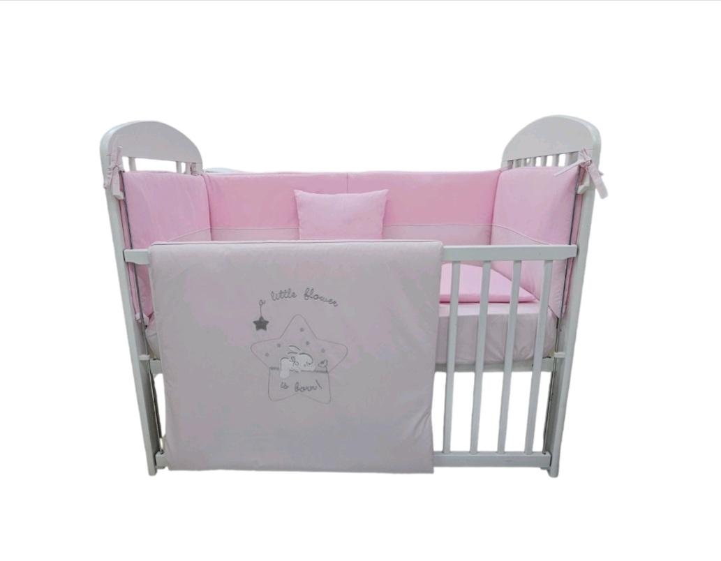 Fim Baby Posteljina Jednobojna Vez Zeka, Roza