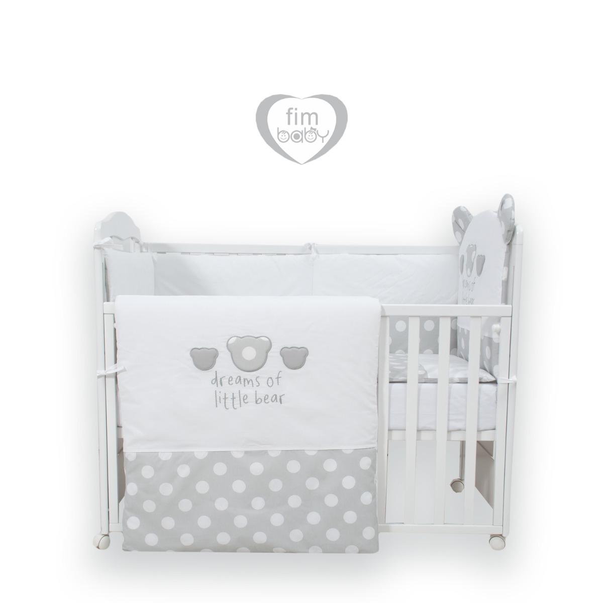 Fim Baby Posteljine Mali Meda, Siva