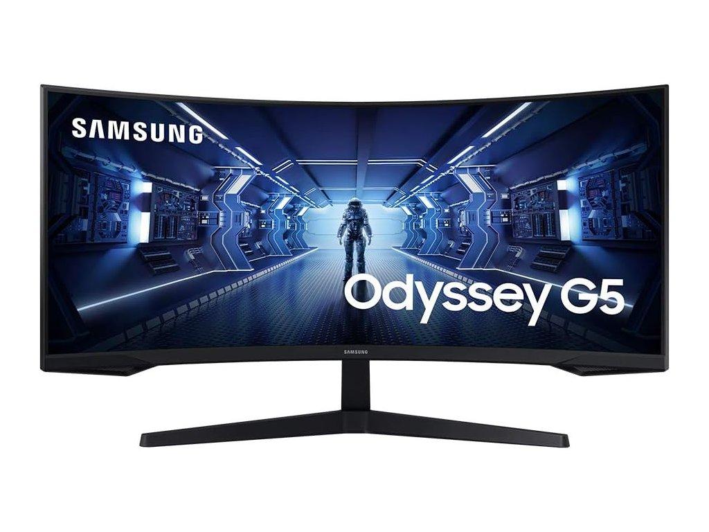 SAMSUNG Odyssey G55T 34" WQHD 3440x1440 Gaming Curved Monitor, 165Hz, 1 ms, 2500:1,250 cd/m2,DP/HDMI