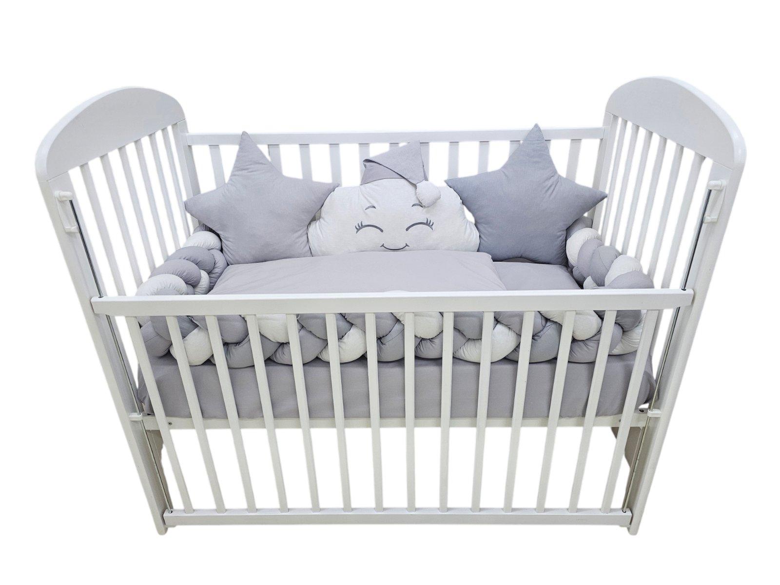 Fim Baby Posteljina Punjena Pletenica,  Siva