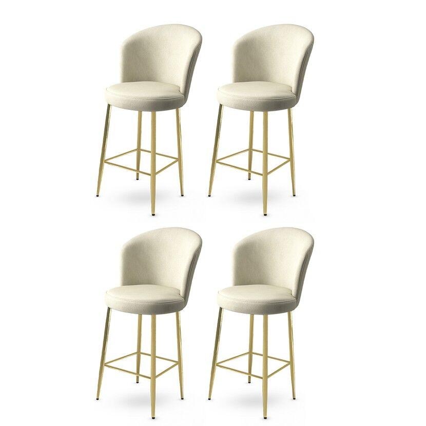Hanah Home set barskih stolica Fora, 4 dijela, krem-zlatna