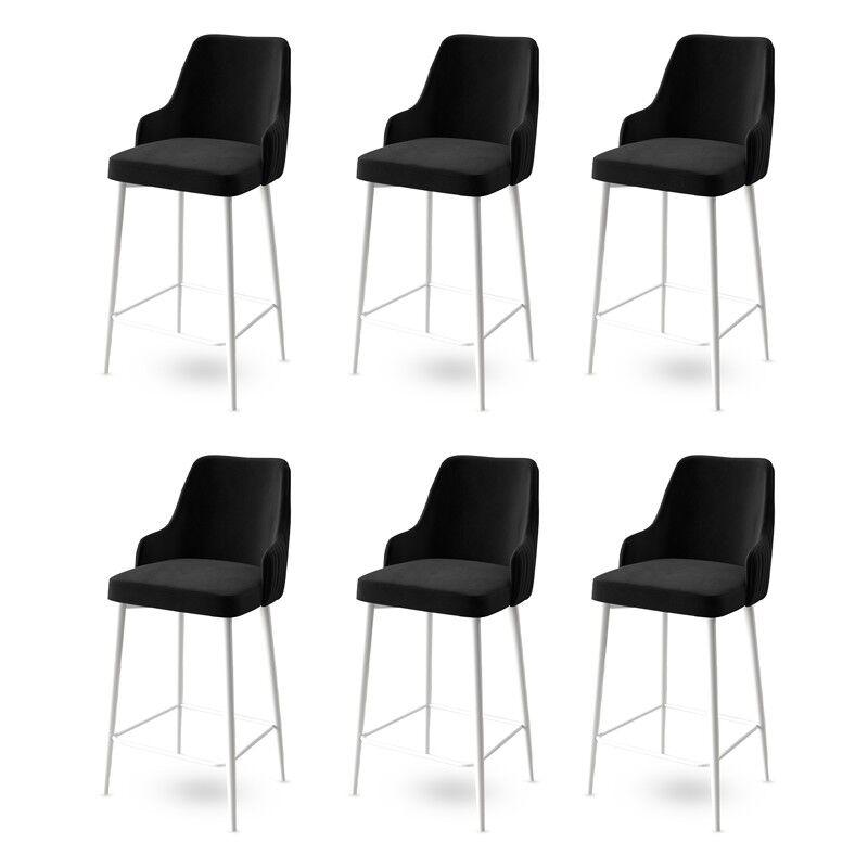 Hanah Home set barskih stolica Enox, 6 dijelova, crno-bijela