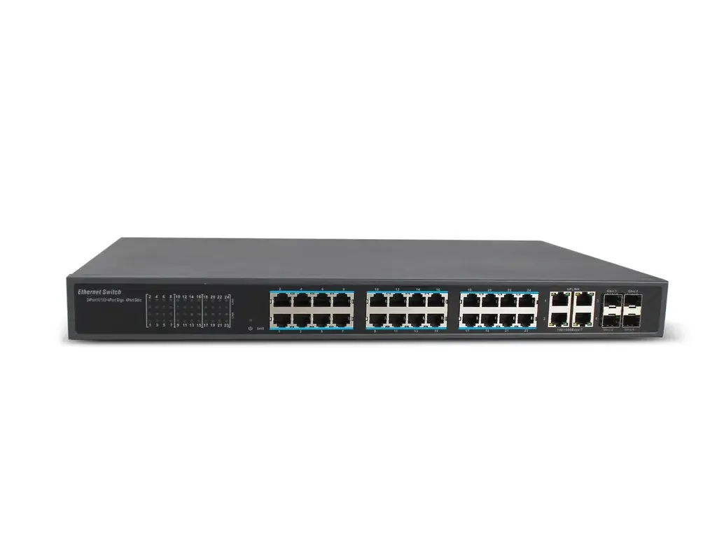 Longse PoE Switch RT2418 24xPoE porta,4xUplink,Extend mode 250m