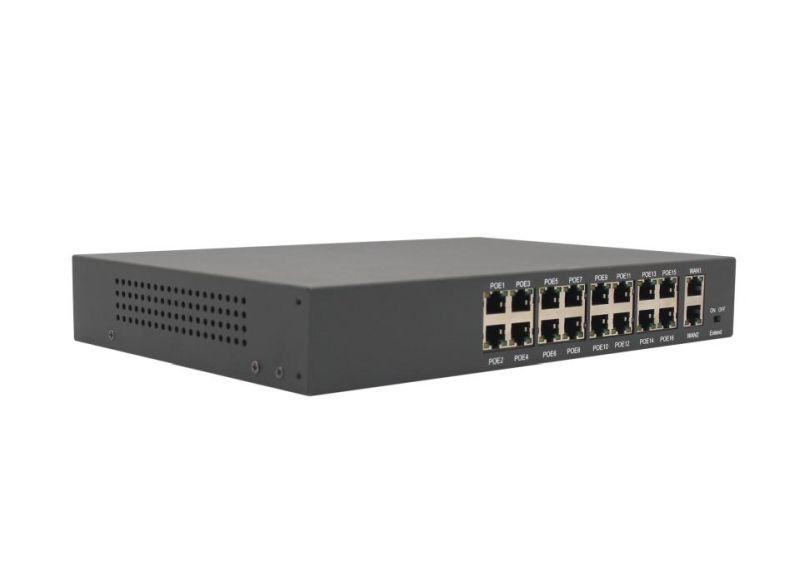 Longse PoE Switch HT1612 16xPoE porta, 2xUplink, Extend mode 250m