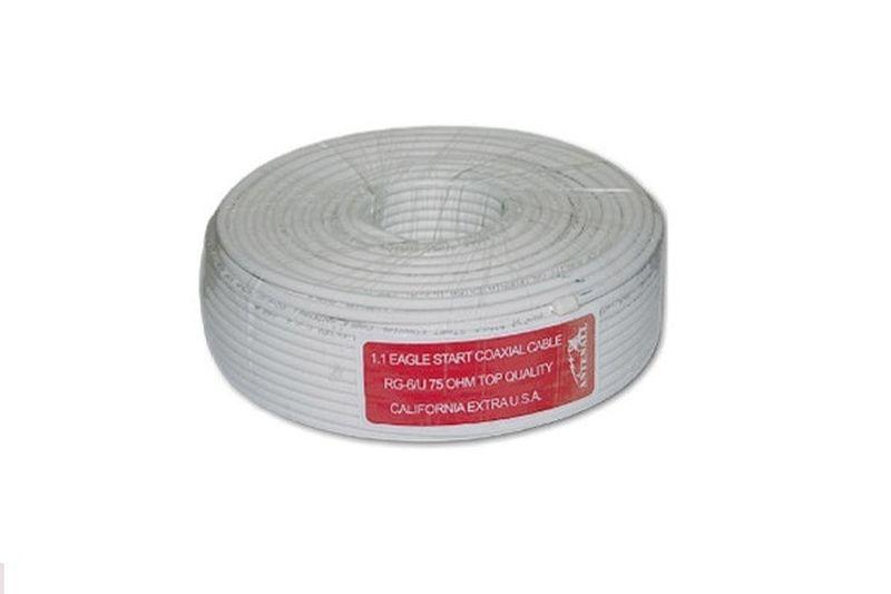 Koaksijalni kabal bijeli RG6 1,1 100m rolna crv.