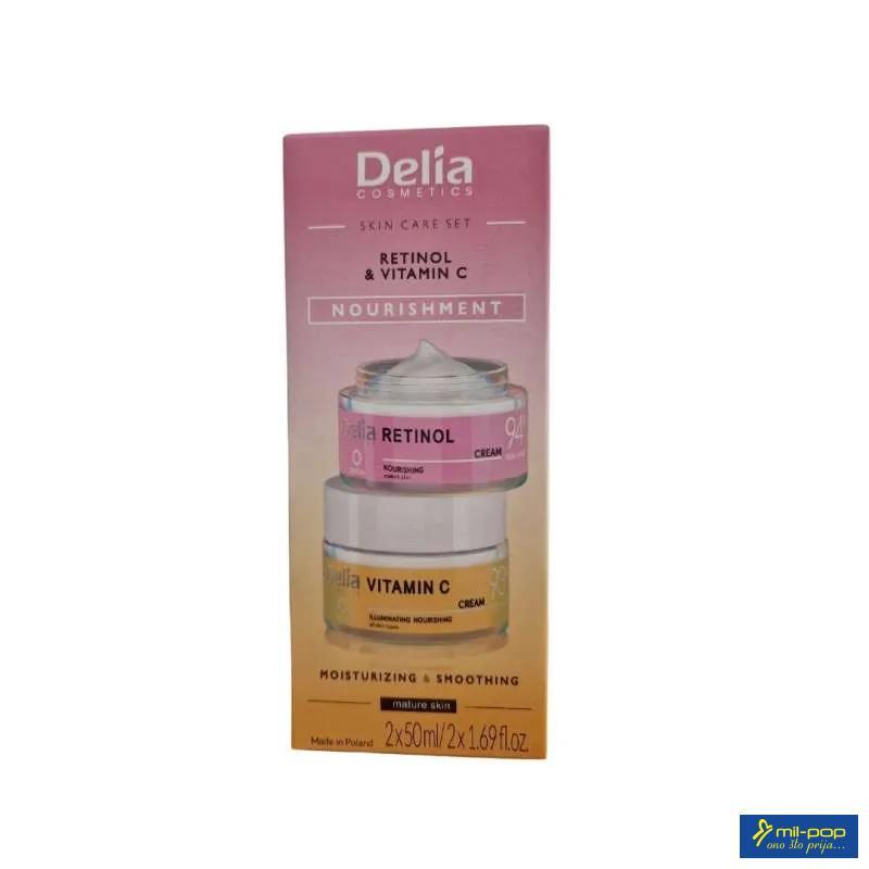 Delia Set Za Lice Krema Za Lice Retinol + Krema Za Lice Vitamin C