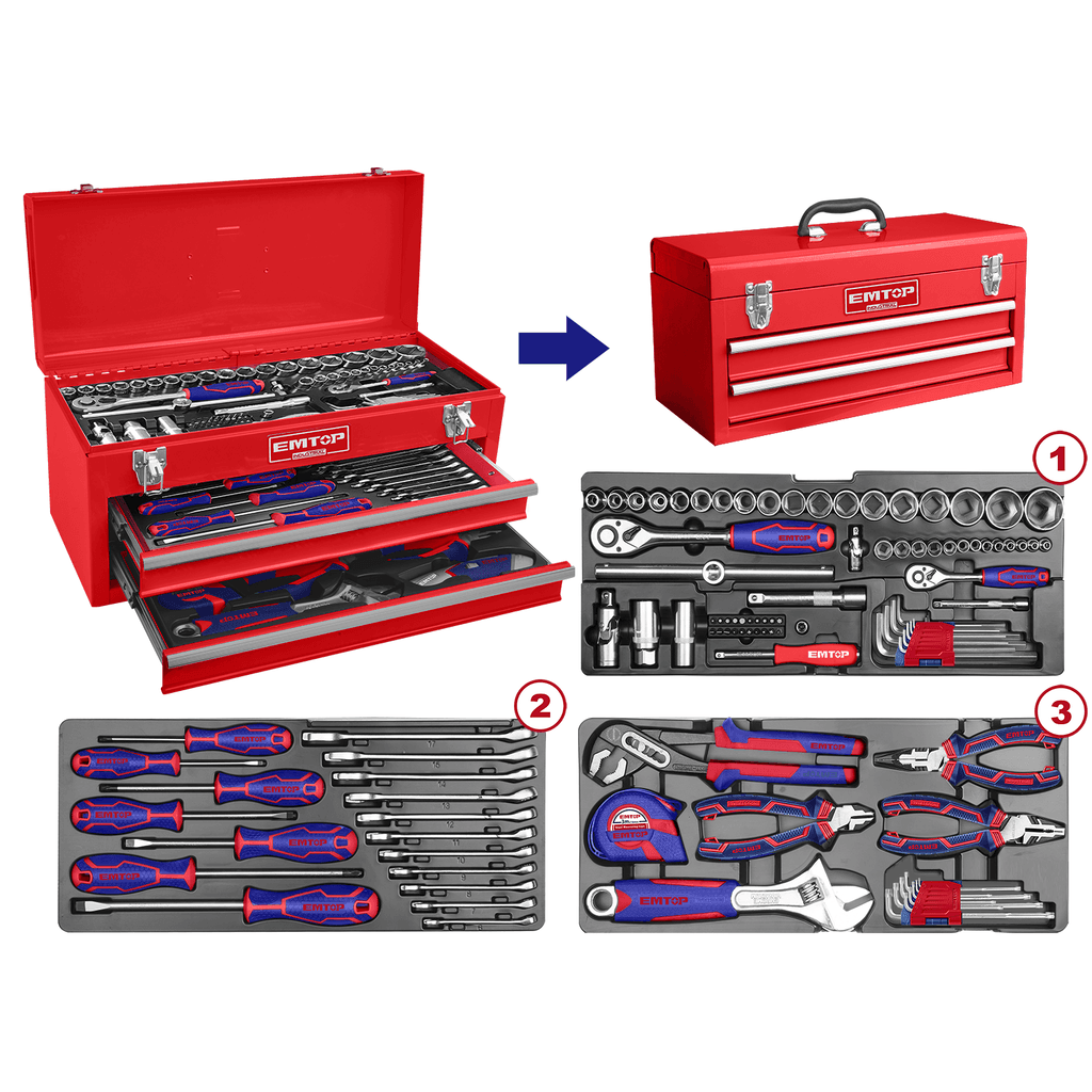 Emtop Set ručnog alata EHTS01051, 105 komada