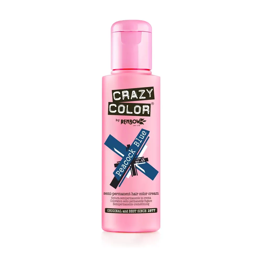Crazy color Polutrajna boja za kosu Peacock Blue, 100ml