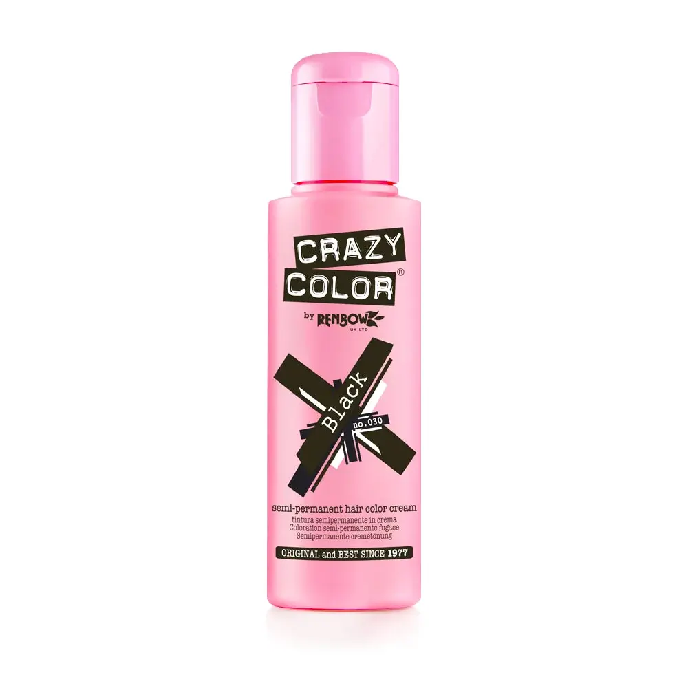 Crazy color Polutrajna boja za kosu Natural Black, 100ml