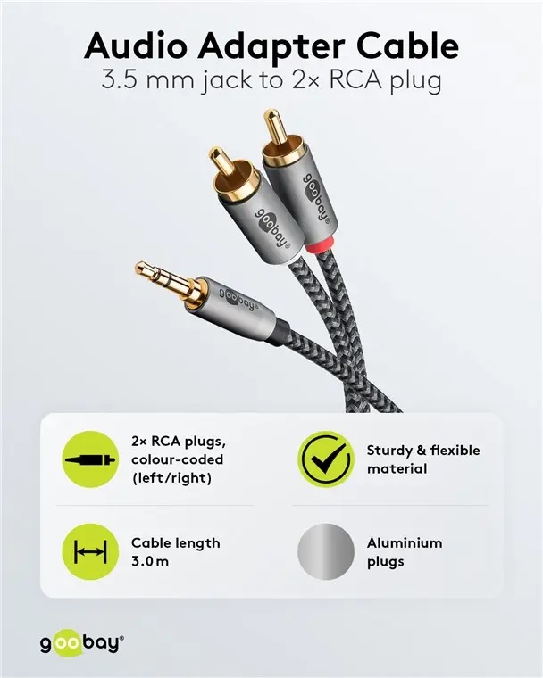 Goobay Audio adapter 3.5mm male to 2x RCA 65289