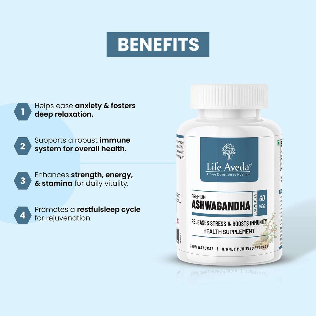 Premium Ašvaganda by LIFE  AVEDA, 60kapsula
