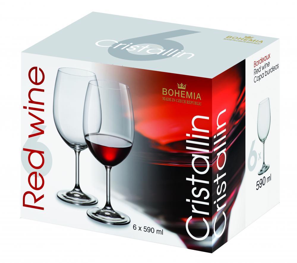 Čaše Za Crveno Vino Cristallin 590Ml, Box/6 Kom