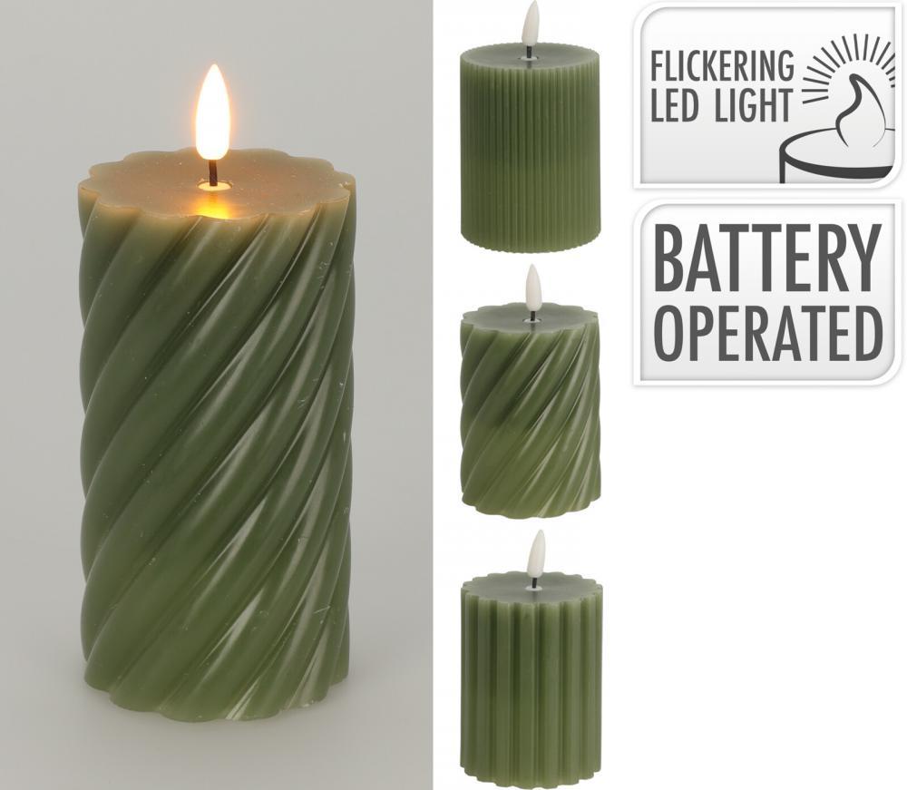 Svijeća Na Baterije 7X9Cm Zelena Ax5437260