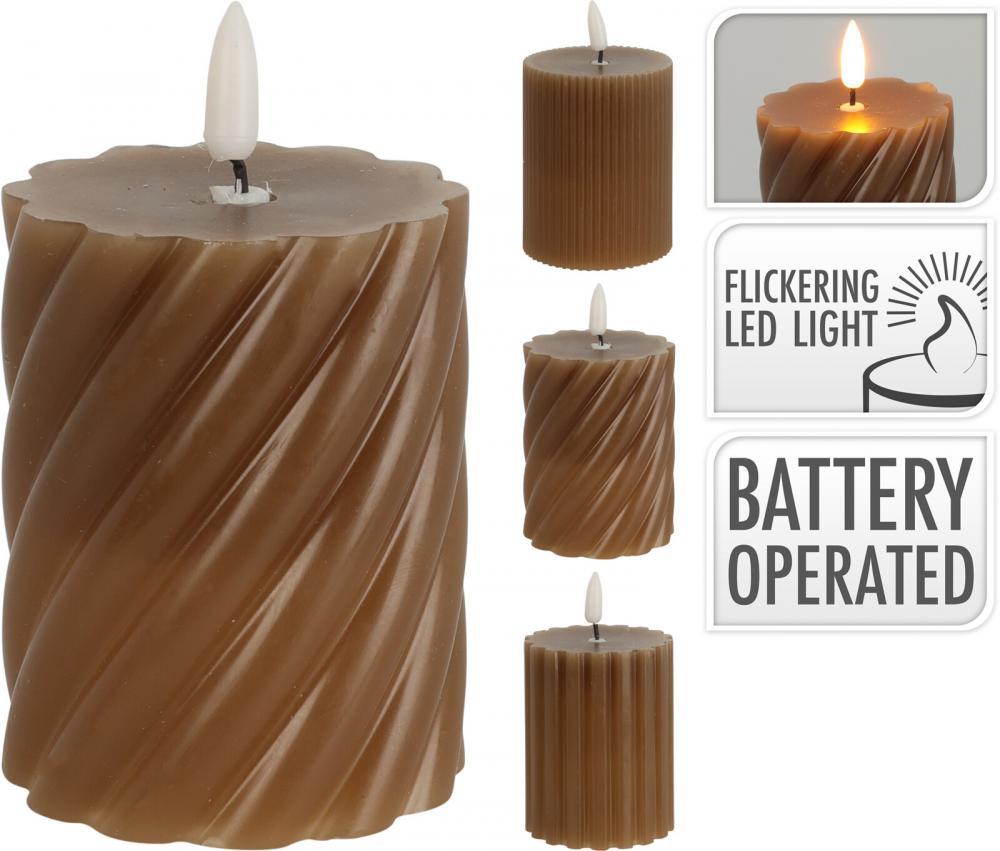 Svijeća Na Baterije 7X9Cm Svijetlo Braon Ax5437280