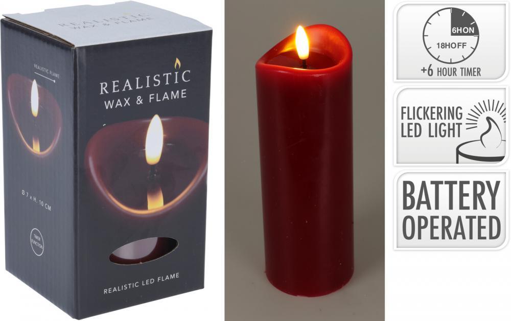 Svijeća Na Baterije 70X100Mm Tamno Crvena Ax5432640