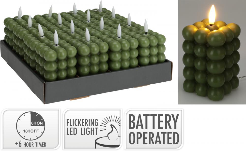 Svijeća Na Baterije 60X88Mm Zelena Ax5435610