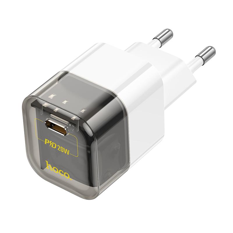 HOCO C125A Punjač, Providni, PD20W, Crni