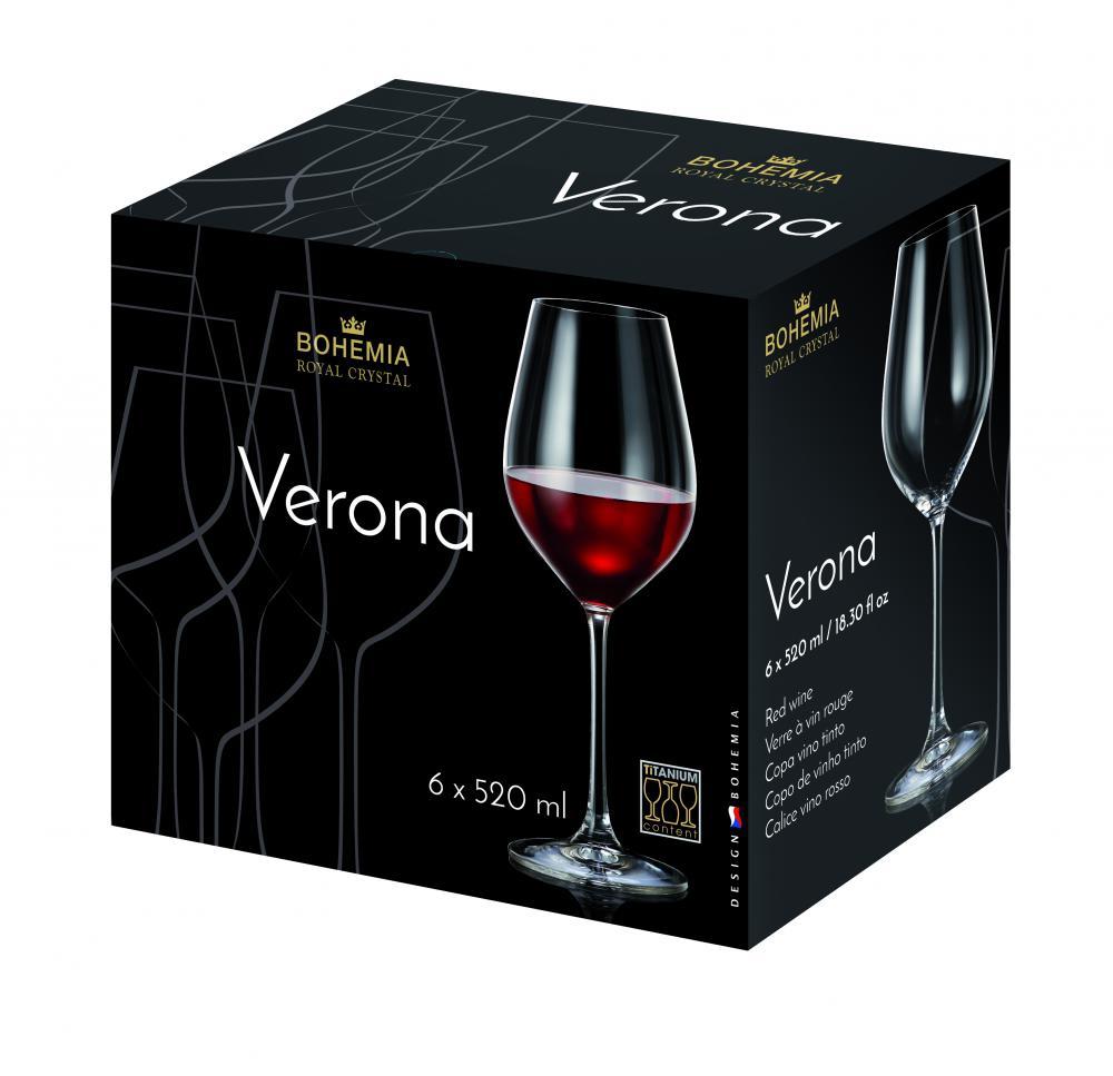 Čaše Za Crveno Vino Verona 520Ml Box/6 Kom