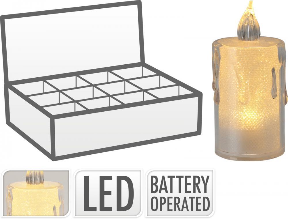 Svijeća Na Baterije Providna 8Cm Led Zlatna Ax5322240