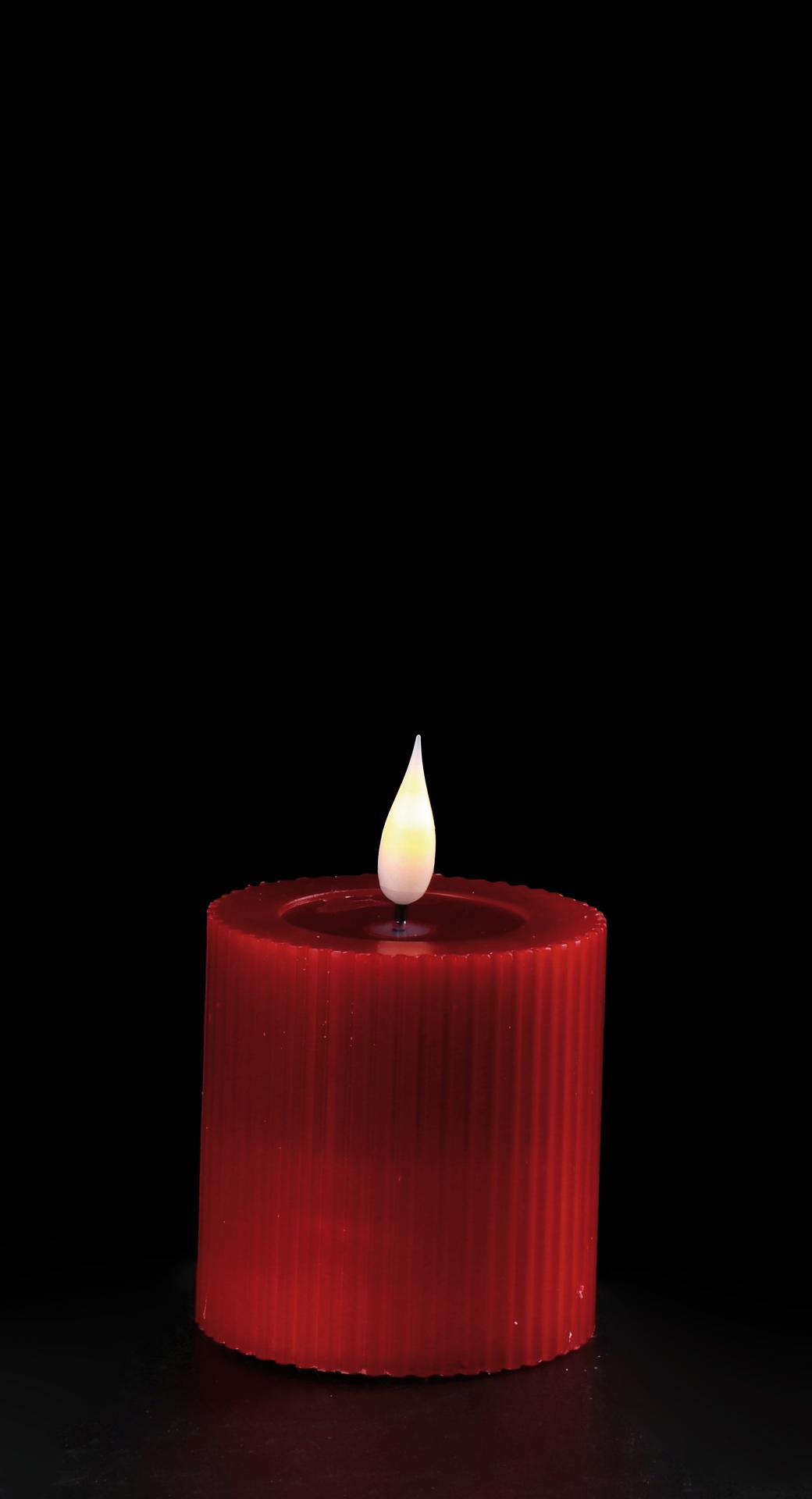 Svijeća Led Sa Cilindarom Od Parafinskog Voska-Crvena (2Aa K 1,5V Na Bat.) 5X8