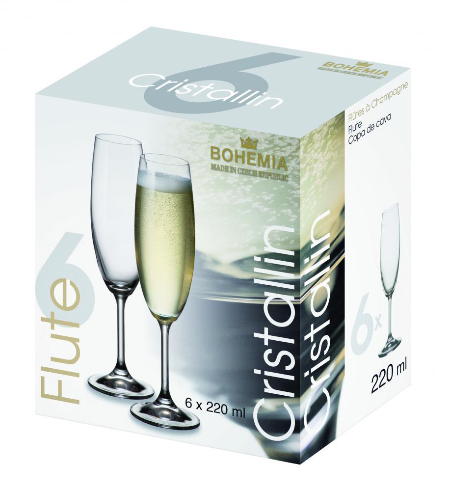 Čaše Za Šampanjac Cristallin 220Ml, Box 6/ Kom