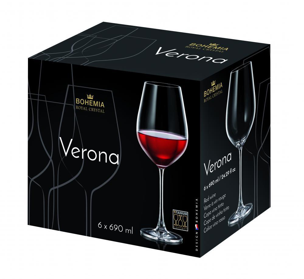 Čaše Za Crveno Vino Bordeaux Verona 690Ml Box/6 Kom