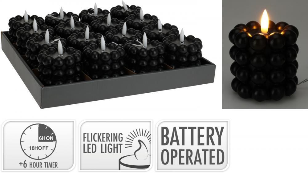 Svijeća Na Baterije 75X75Mm Crna Ax5435220