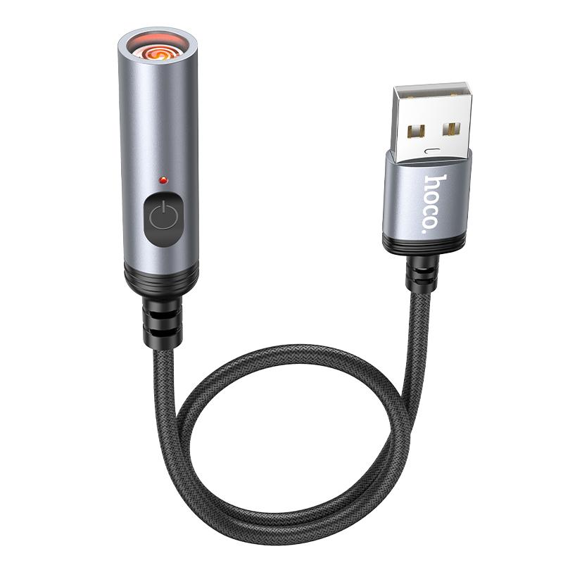HOCO UA30 USB Mini upaljač za cigarete, Sivi